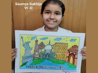St. Mark's School, Janak Puri - On the occasion of World Heritage Day, a plethora of activities like poster making, virtual heritage walk and quizzes for Classes VI to VIII were organised : Click to Enlarge