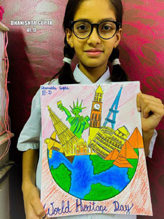 St. Mark's School, Janak Puri - On the occasion of World Heritage Day, a plethora of activities like poster making, virtual heritage walk and quizzes for Classes VI to VIII were organised : Click to Enlarge