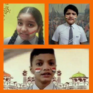 St. Mark's School, Janak Puri - Students of Class V presented a virtual celebration Vande Bharat on the occasion of 75th Independence Day : Click to Enlarge