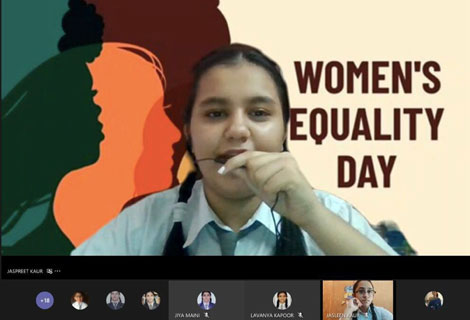 St. Mark's School, Janak Puri - To commemorate the Women's Equality Day a talk show for the students of IX and X was conducted where in plethora of topics were discussed : Click to Enlarge