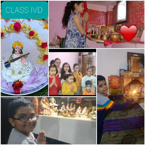 St. Mark's School, Janak Puri - Basant Panchami was celebrated virtually by the students of the primary wing : Click to Enlarge