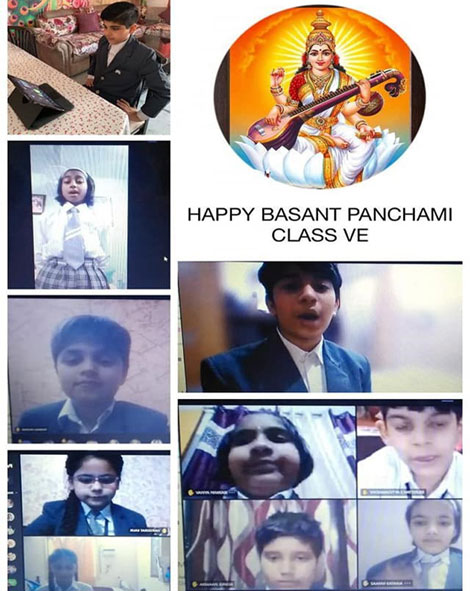 St. Mark's School, Janak Puri - Basant Panchami was celebrated virtually by the students of the primary wing : Click to Enlarge
