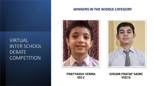 St. Mark's School, Janak Puri - Our students from the Primary, Middle and Senior wing won accolades for their performance in a Virtual Inter School Debate Competition : Click to Enlarge