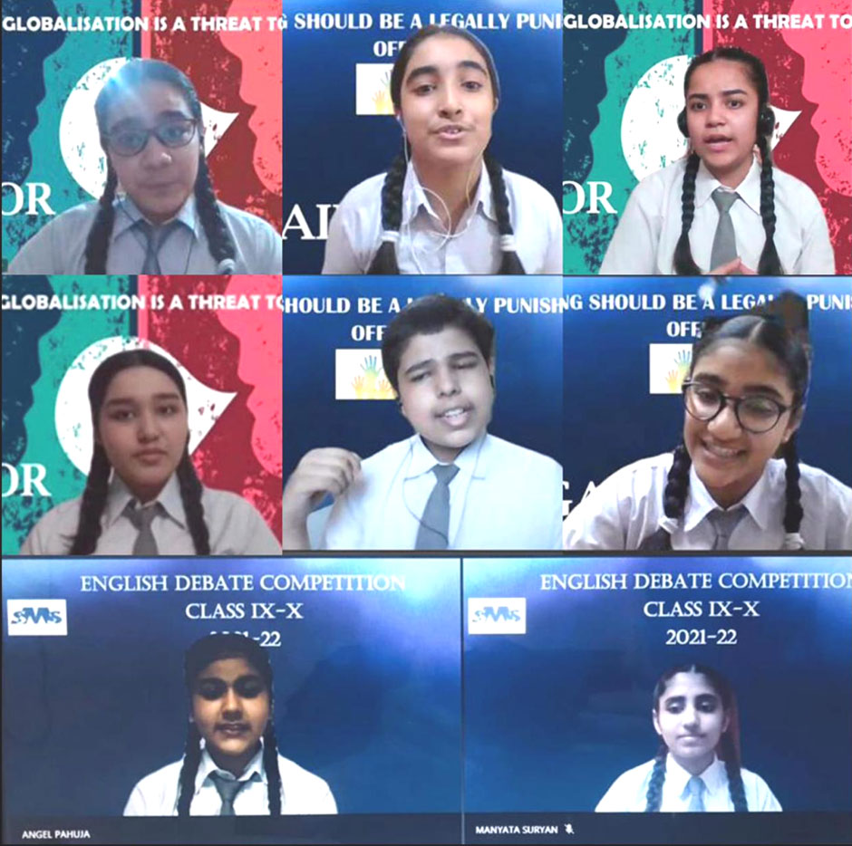 St. Mark's School, Janak Puri - An Online Inter Class English Debate Competition was held for Classes IX and X : Click to Enlarge
