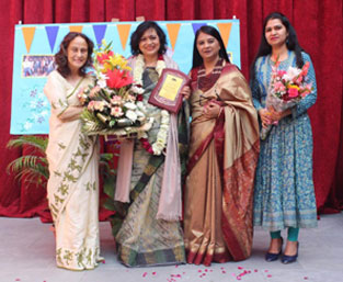 St. Mark's School, Janak Puri - Our primary teacher, Ms. Anne Bose was bid a warm farewell by the Management and staff : Click to Enlarge
