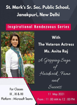 St. Mark's School, Janak Puri - Inspiring Sessions were conducted by the experts for the students as part of the Inspirational Rendezvous Series : Click to Enlarge