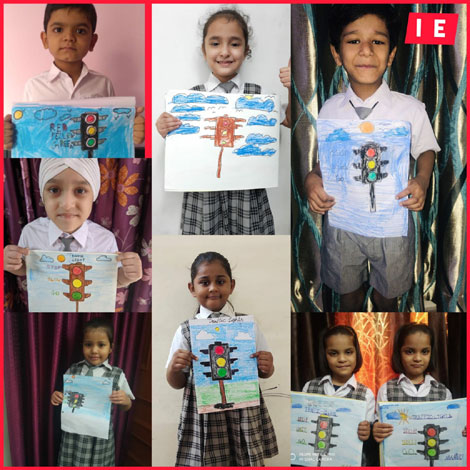 St. Mark's School, Janak Puri - Students of primary wing virtually celebrated World Transport Day : Click to Enlarge