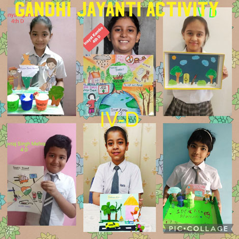 St. Mark's School, Janak Puri - Students of the Primary Section performed various activities to commemorate 152nd birth anniversary of Mahatma Gandhi : Click to Enlarge