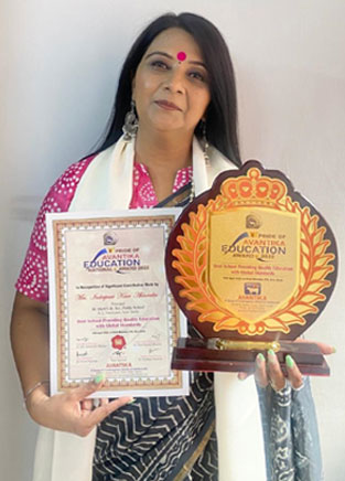 St. Marks Sr. Sec. Public School, Janakpuri - The Principal, Ms. Inderpreet Kaur Ahluwalia, was conferred with the prestigious Avantika Education National Award 2021-22 : Click to Enlarge
