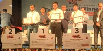 St. Marks Sr. Sec. Public School, Janakpuri - Vinayak Aggarwal of X-F won the First Prize (Gold Medal) at the National Level in Junior Skills Championship 2021-22 organised by NSDC : Click to Enlarge
