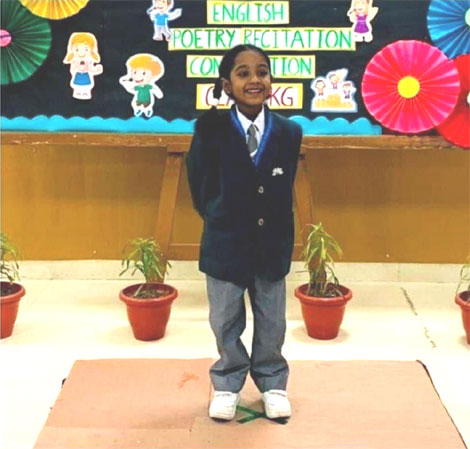 St. Marks Sr. Sec. Public School, Janakpuri - Poetry recitation competition for KG Class organized : Click to Enlarge