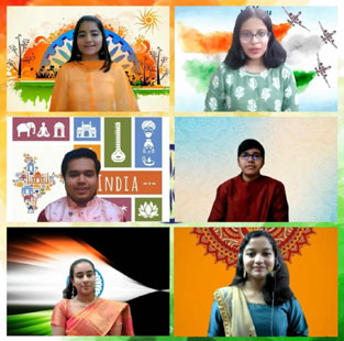 St. Mark's School, Janak Puri - Students of Class XI enthralled everyone with virtual celebration Gantantra - An Ode To India : Click to Enlarge