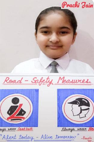 St. Mark's School, Janak Puri - To raise our students' awareness about traffic rules various activities were conducted during the Road Safety Week for the primary : Click to Enlarge