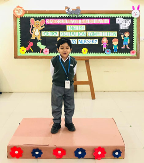St. Marks Sr. Sec. Public School, Janakpuri - An Inter-Section English Poetry Competition was organized for the students of Class Nursery : Click to Enlarge