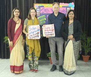 St. Mark's School, Janak Puri - St. Mark's Sr. Sec. Public School, Janakpuri, extended a heartfelt welcome to our guests from the Netherlands : Click to Enlarge