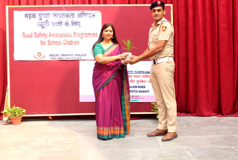St. Marks Sr. Sec. Public School, Janakpuri - Our school hosted a Road Safety Awareness Programme to create awareness among students regarding road safety and traffic rules : Click to Enlarge