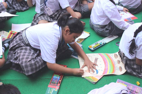St. Marks Sr. Sec. Public School, Janakpuri - St. Mark's Sr. Sec. Public School, Janakpuri - An Inter-Section Art Competition was organised for Classes I to V : Click to Enlarge