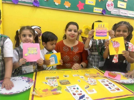 St. Marks Sr. Sec. Public School, Janakpuri - The students of classes Nursery and K.G. celebrated World Health Day by engaging themselves in fun activities : Click to Enlarge