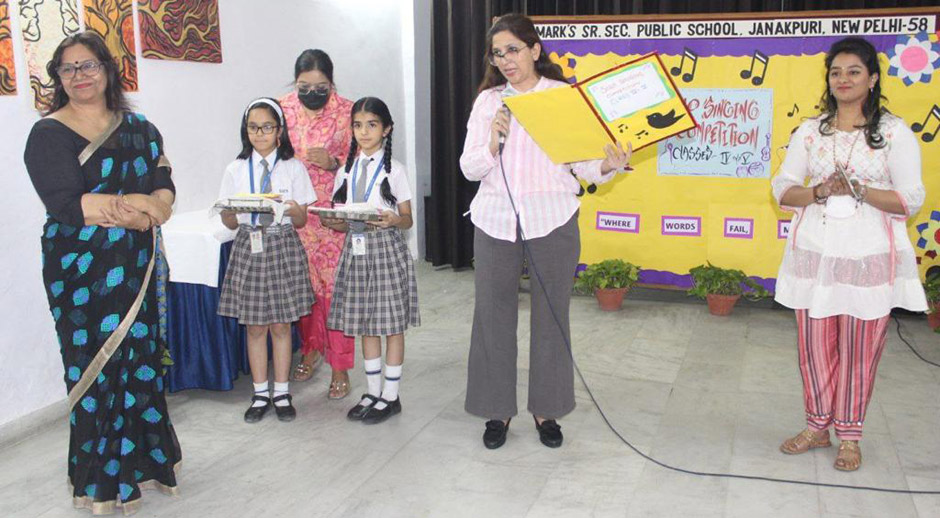St. Mark's Sr. Sec. Public School, Janak Puri - A Solo Singing Competition was organised for the students of Classes IV and V - Click to Enlarge
