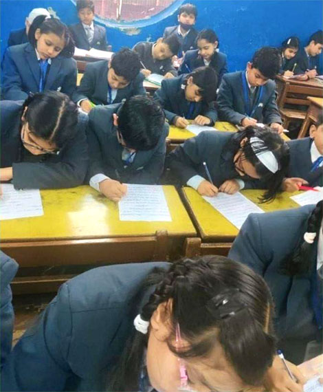 St. Marks Sr. Sec. Public School, Janakpuri - English and Hindi Handwriting Competitions were organized for the students of Classes I to V : Click to Enlarge