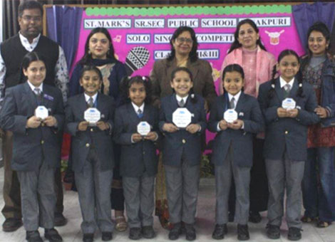 St. Marks Sr. Sec. Public School, Janakpuri - A Solo Singing competition was organized for the students of Classes 2 and 3 : Click to Enlarge