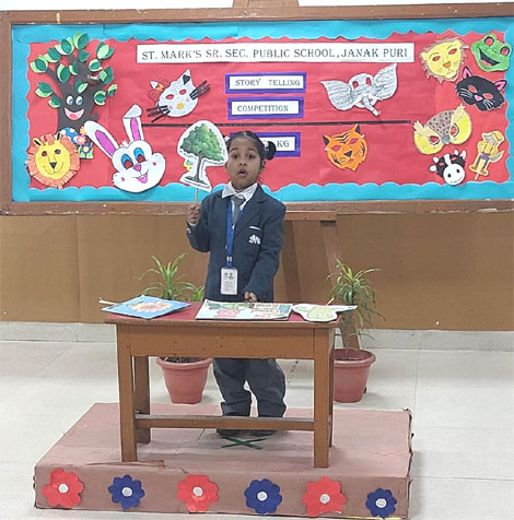 St. Marks Sr. Sec. Public School, Janakpuri - A Storytelling Competition was organized for the students of Class KG : Click to Enlarge