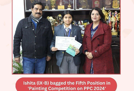 St.Marks Sr Sec Public School Janak Puri: Ishita of IX-B bagged the Fifth Position in the Painting Competition on PPC 2024 : Click to Enlarge