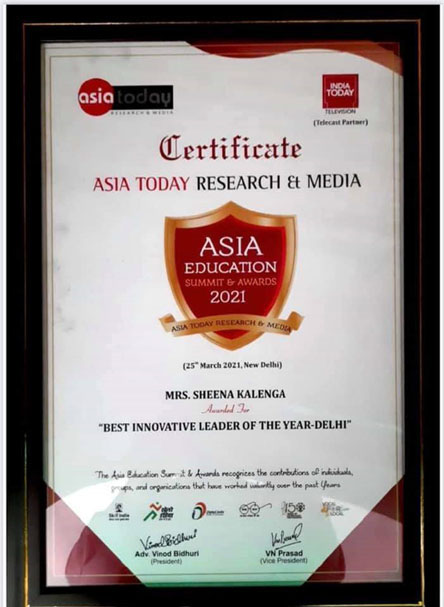 SMS Girls School - Asia Today Award : Principal : Click to Enlarge