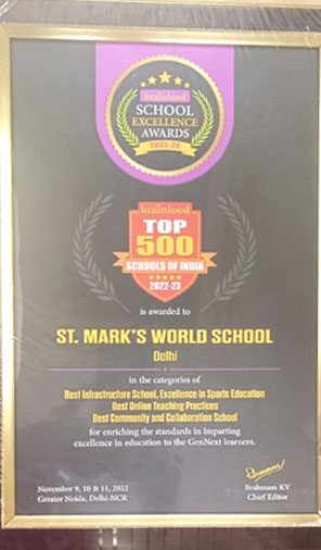 SMS World School - Brainfeed School Excellence Awards 2022-23 : Click to Enlarge