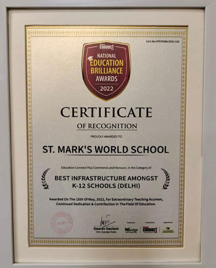 SMS World School - National Education Brilliance Award 2022 : Click to Enlarge