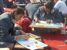 SMS, Girls School - Ramjas Inter School On the Spot Painting Competition 2011-2012 : Click to Enlarge