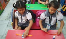 St. Mark's Girls School - Rakhi Making Activity for Class Seedling : Click to Enlarge