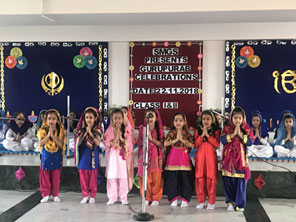 SMS, Girls School - Guru Nanak Day Celebrations by classes I and II : Click to Enlarge
