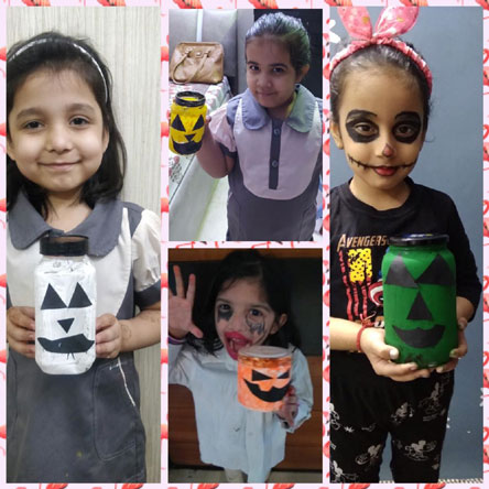 St. Mark's Girls School, Meera Bagh - Halloween Celebration by students of Class Sapling : Click to Enlarge