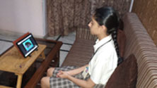 St. Mark's Girls School, Meera Bagh - Watching Video on World Ozone Day : Click to Enlarge