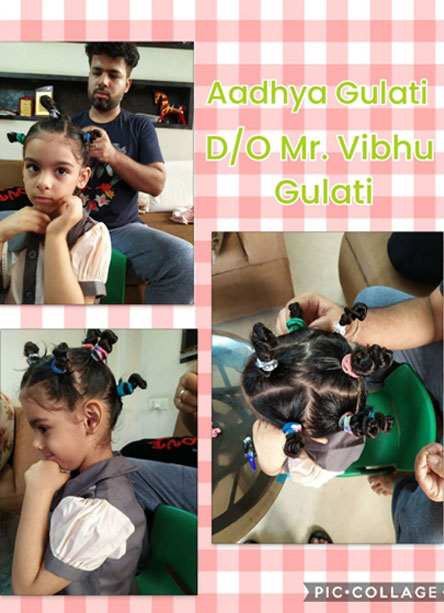 St. Mark's Girls School, Meera Bagh - Fathers Day Crazy Hairdo Activity for Classes Seedling and Sapling : Click to Enlarge
