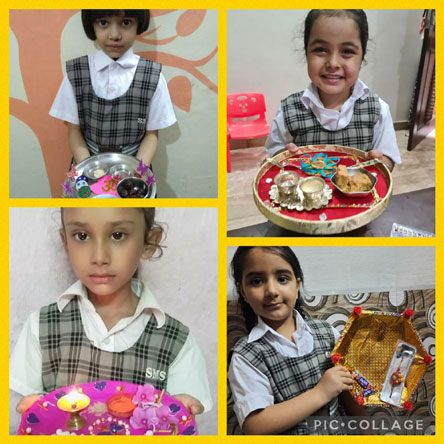St. Mark's Girls School, Meera Bagh - Rakshabandhan : Thali Decoration Activity by Class 1 : Click to Enlarge