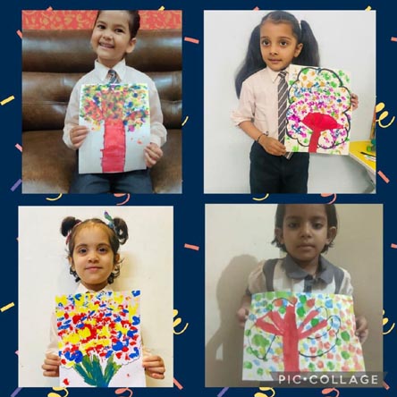 St. Mark's World School, Meera Bagh - Holi Activity by Class Seedling : Click to Enlarge