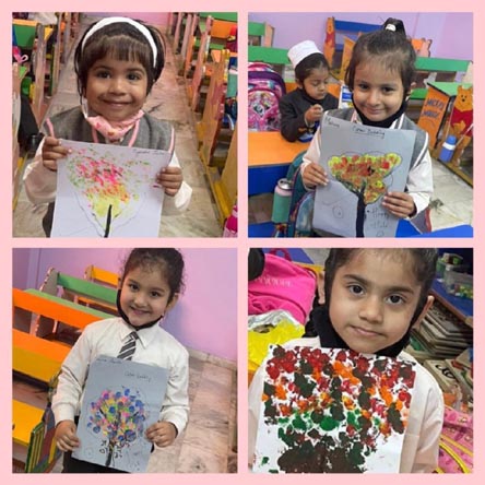 St. Mark's World School, Meera Bagh - Holi Activity by Class Seedling : Click to Enlarge