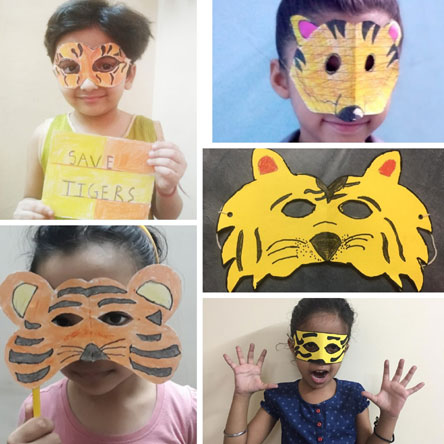 SMS Girls School, Meera Bagh - International Tiger Day by Class I : Click to Enlarge