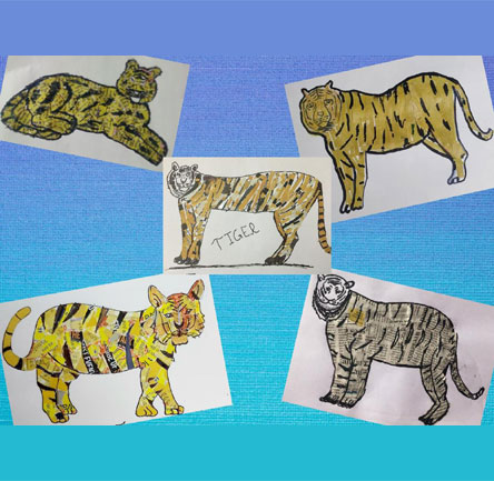 SMS Girls School, Meera Bagh - International Tiger Day by Class II : Click to Enlarge