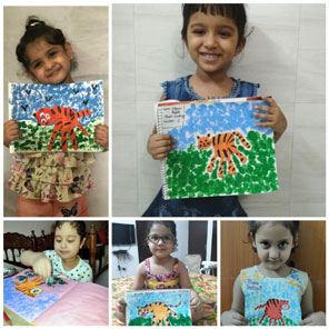 SMS Girls School, Meera Bagh - International Tiger Day by Class Seedling : Click to Enlarge