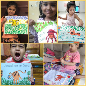 SMS Girls School, Meera Bagh - International Tiger Day by Class Seedling : Click to Enlarge