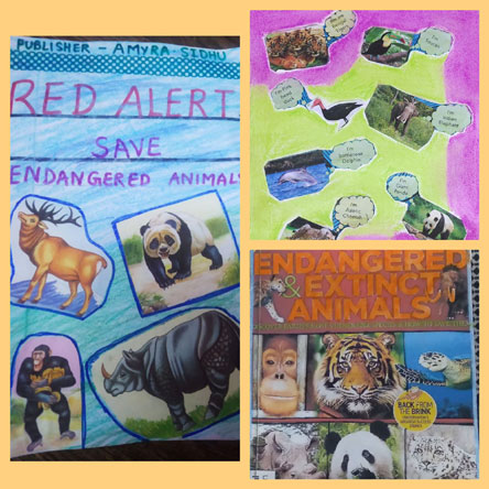 SMS Girls School, Meera Bagh - Animal safety and protection Month by Club Aashrey by Class 5 students : Click to Enlarge