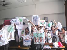 SMS, Girls School - Earth Day - Leaf Painting (Class VIII) : Click to Enlarge