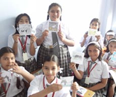 SMS, Girls School : Earth Day - Stamp Making (Class V) : Click to Enlarge
