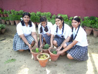 SMS Girls Plant a Sapling, Visit to a Village : Click to Enlarge