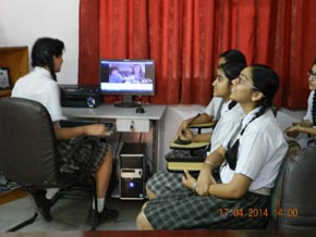 St. Mark's Girls School, Meera Bagh - A video conference was held with the students of CHRISTELIJK COLLEGE NASSAU-VELUWE, HARDERWIJK, NETHERLANDS : Click to Enlarge