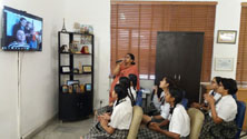 St. Mark's Girls School, Meera Bagh - Video Conference Session with Silute Vydunas Gymnasium, Lithuania : Click to Enlarge