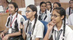 St. Mark's Girls School, Meera Bagh - Video Session with Students from Portugal : Click to Enlarge